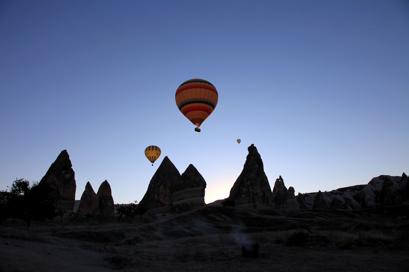 Balloons over Rose Valley, Cappadocia, Turkey