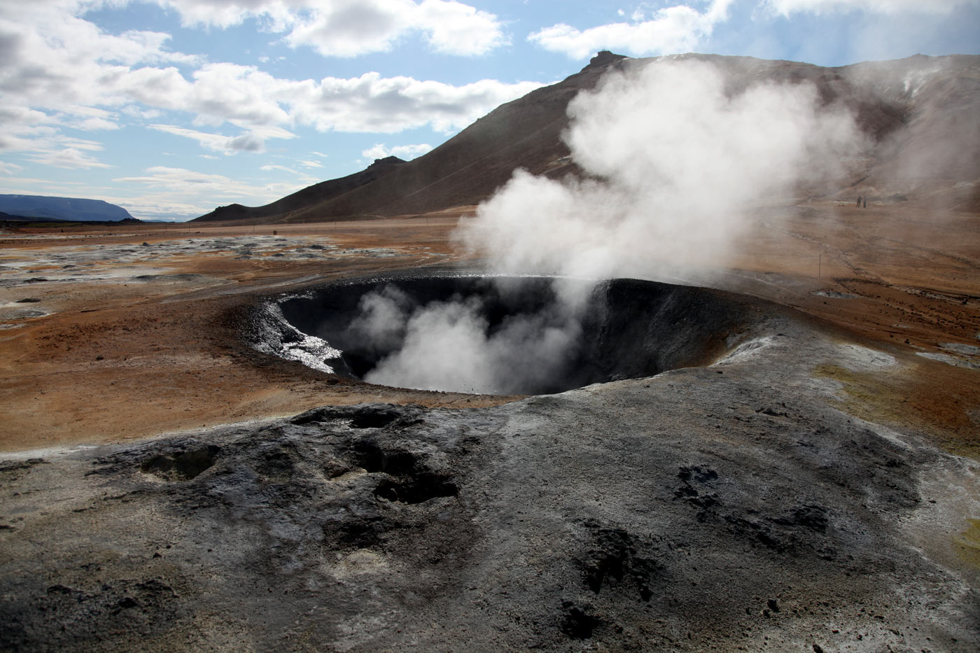 Steaming mud pots at Namafjall, Iceland