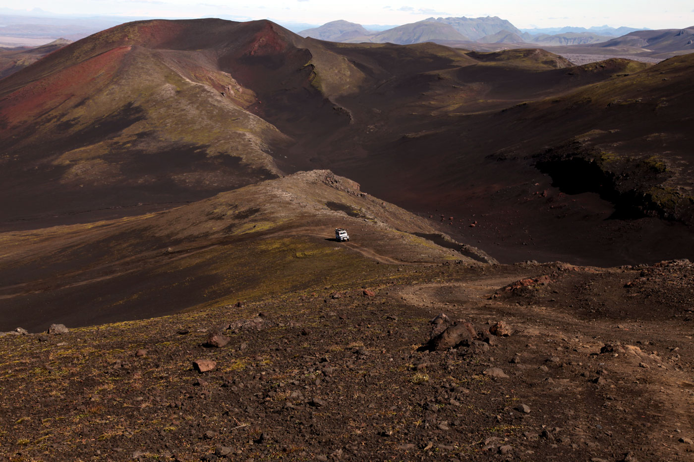 Lottie climbing up Hekla, Iceland