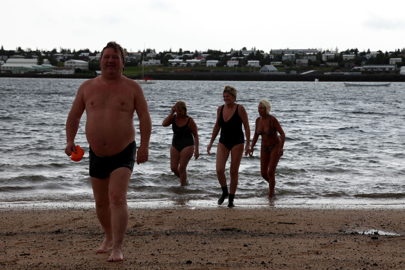 Swimmers at Nautholsvik, Iceland